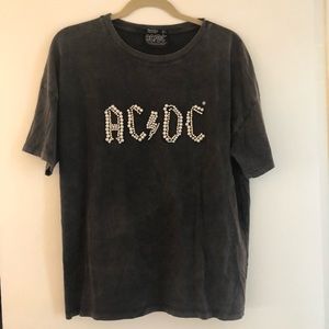 Bershka AC/DC Pearl Rhinestone Tee